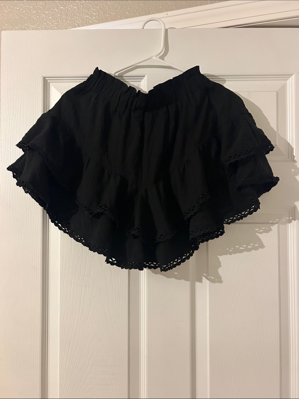 Black Tiered Ruffle Mini Skirt - Women